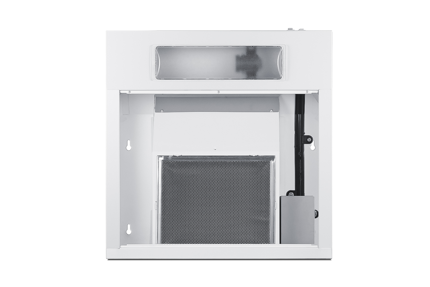 20 inch wide under cabinet convertible range hood for ducted or ductless use in white, made in North America